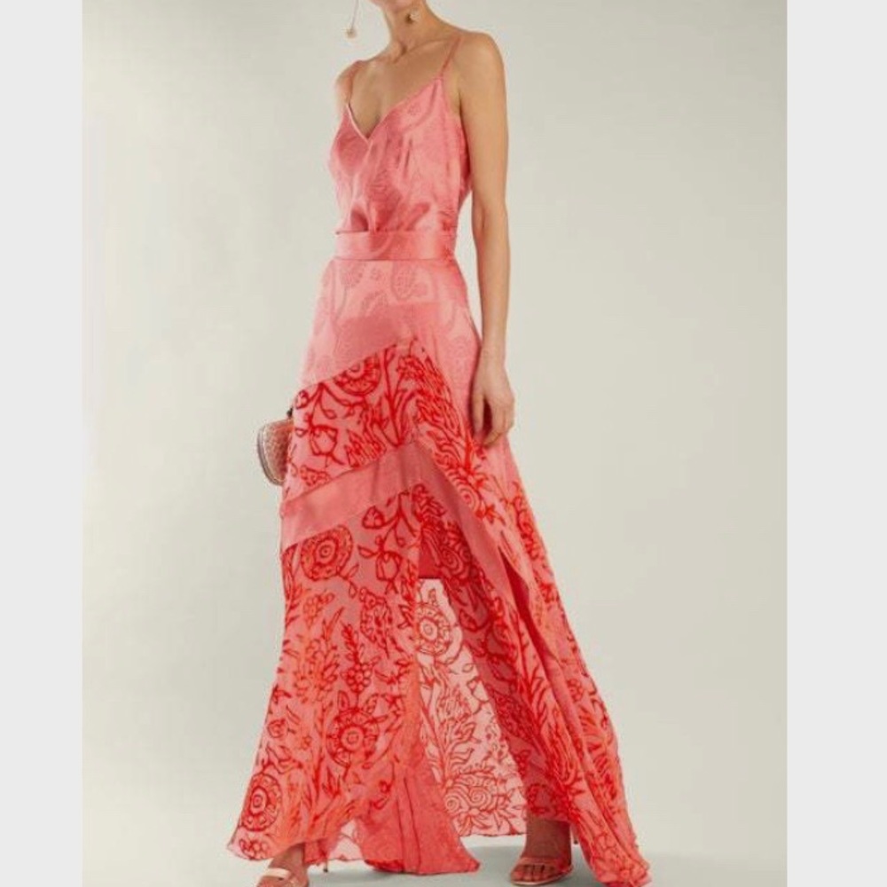 PETER PILOTTO LONG DEVORE SILK VELVET ASYMMETRIC TIER EVENING MAXI SKIRT - Picture 16 of 16